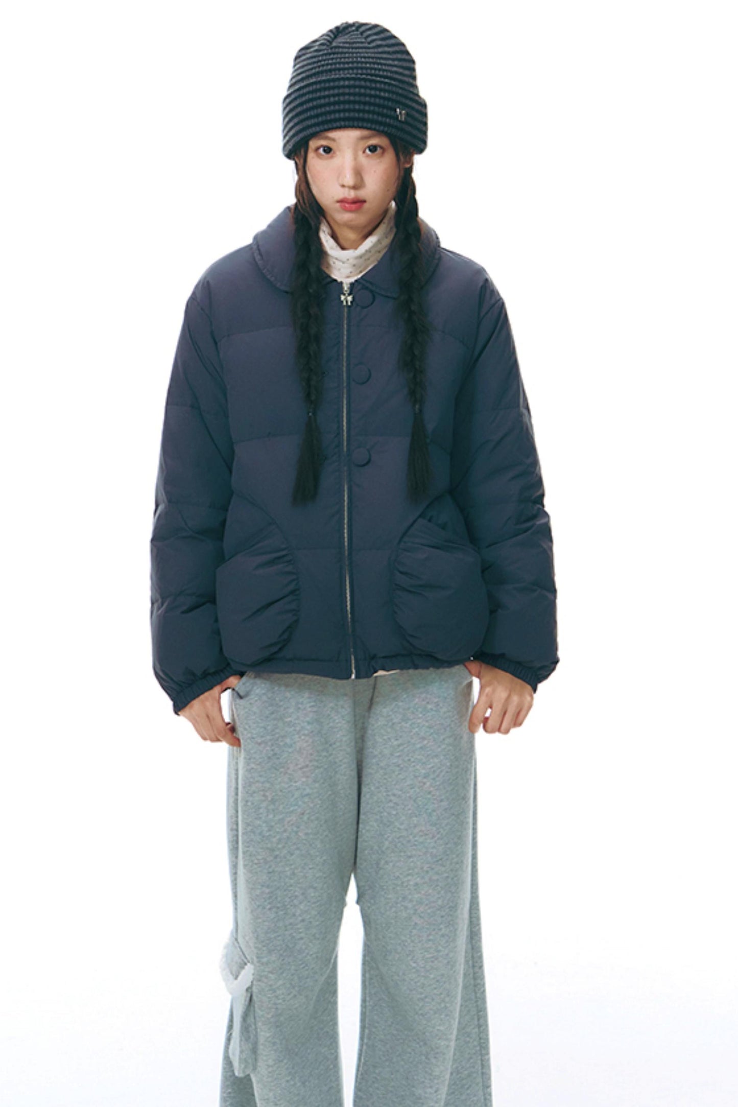 Winter Curved Pocket Cotton Jacket