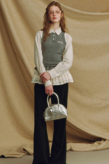 Chic Plaid Lace Layered Top