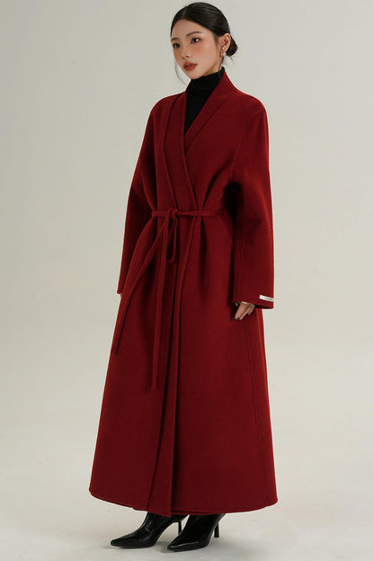 Sophisticated Red Wool Coat