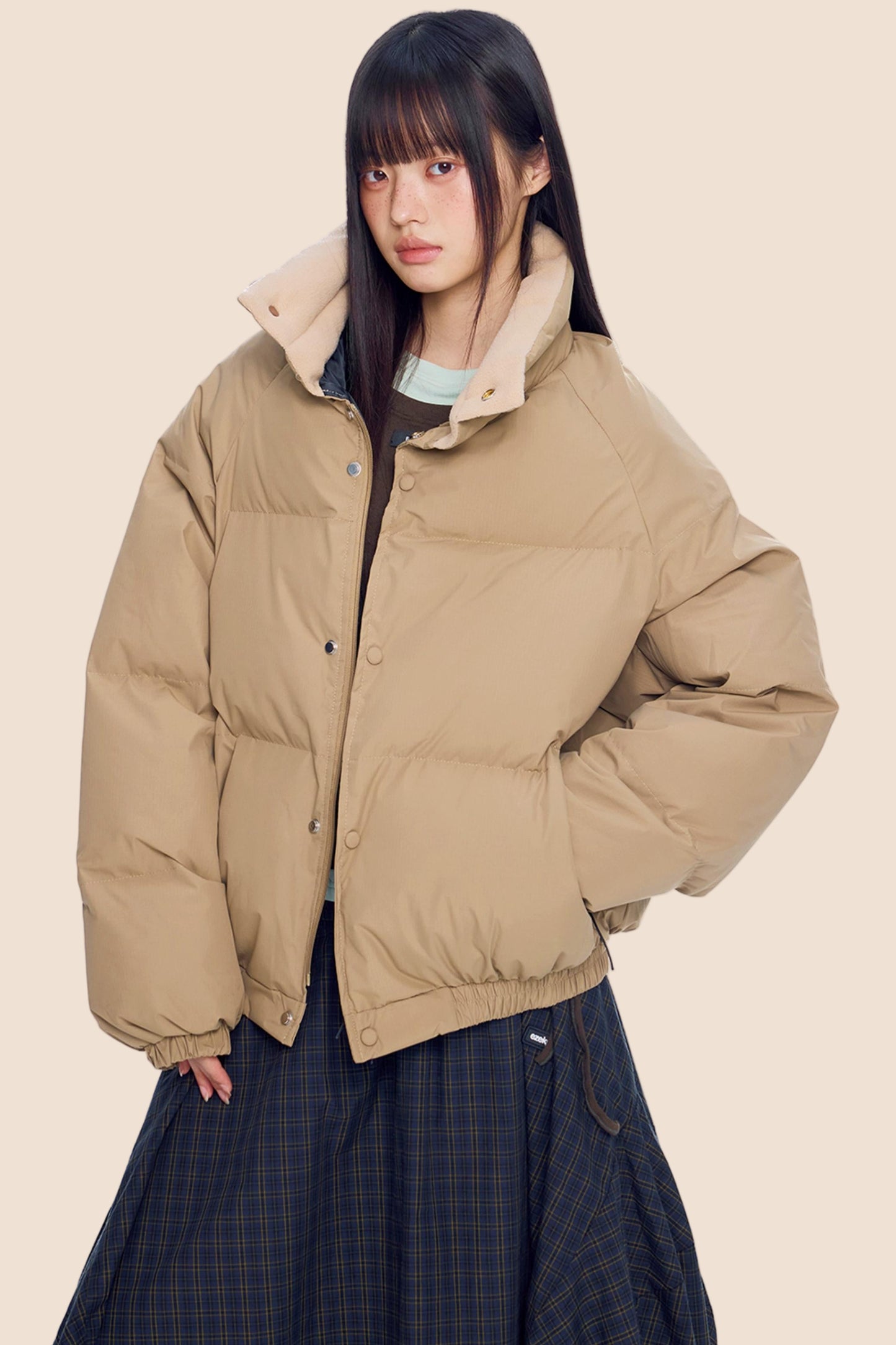 Color-Blocked Cotton Winter Jacket