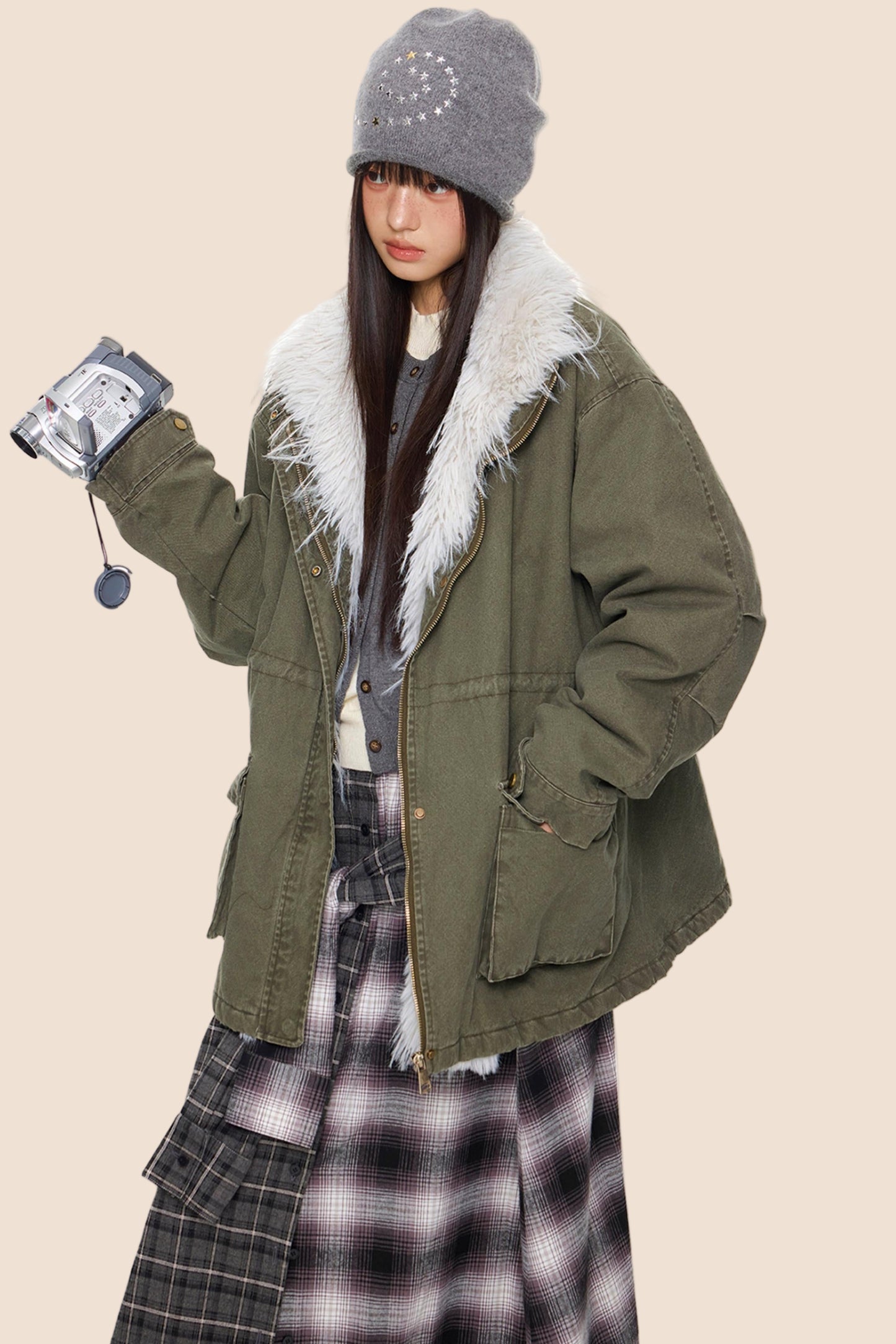 Fur Collar Vintage Jacket