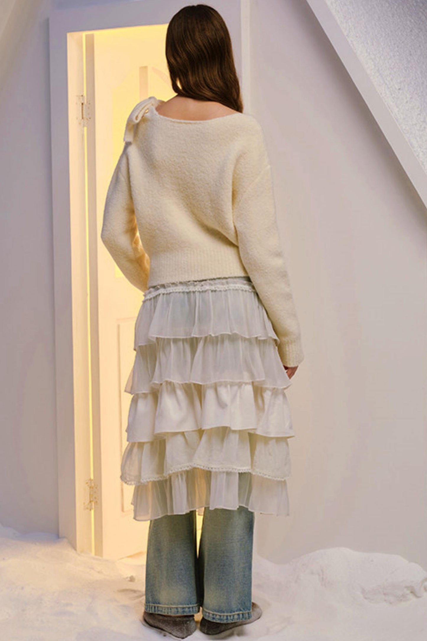 Hand-Dyed French Ruffled Skirt