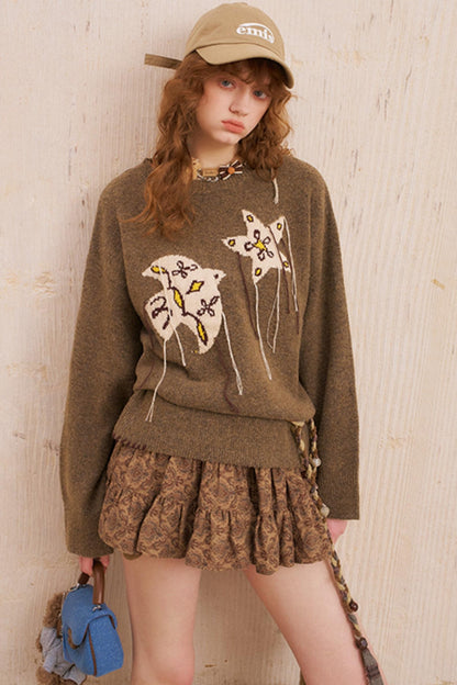 Star Fringe Long Sleeve Sweater