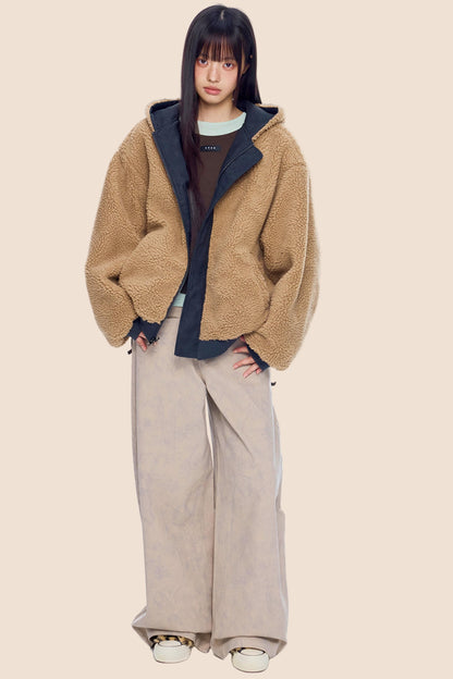 Faux Shearling Color-Block Jacket