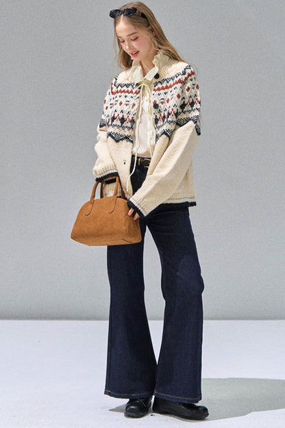 Luxury Fair Isle Sweater Jacket