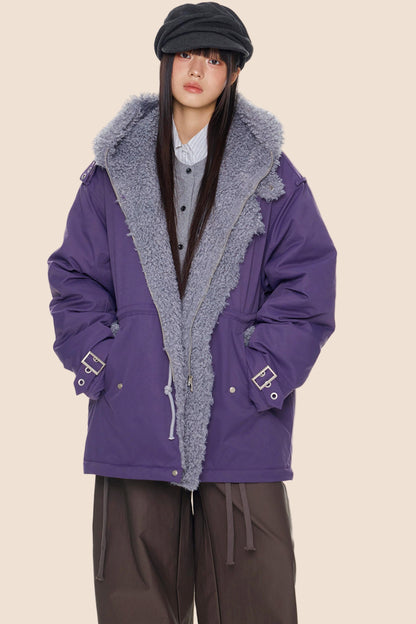 Furry Hooded Cotton Jacket