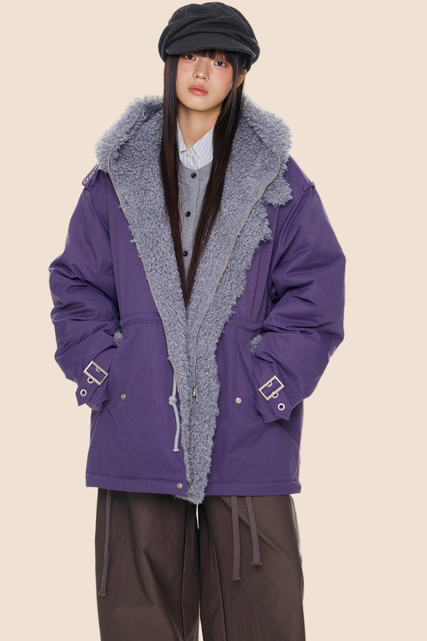 Furry Hooded Cotton Jacket