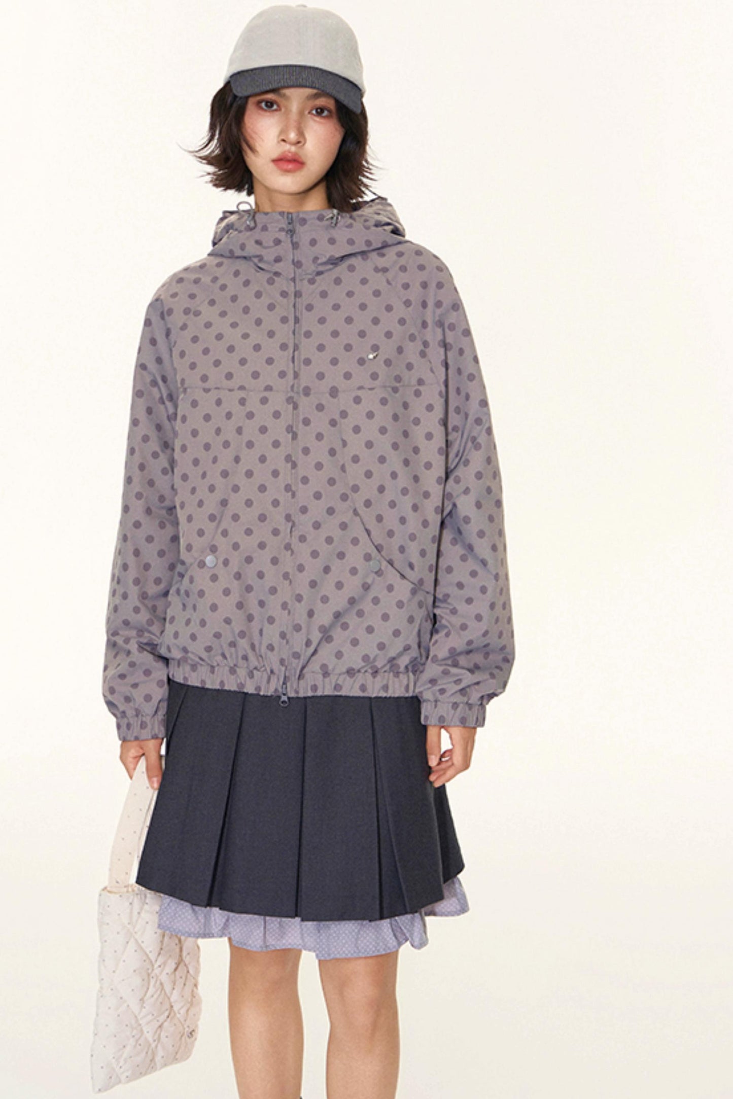 Autumn Polka Dot Hooded Jacket