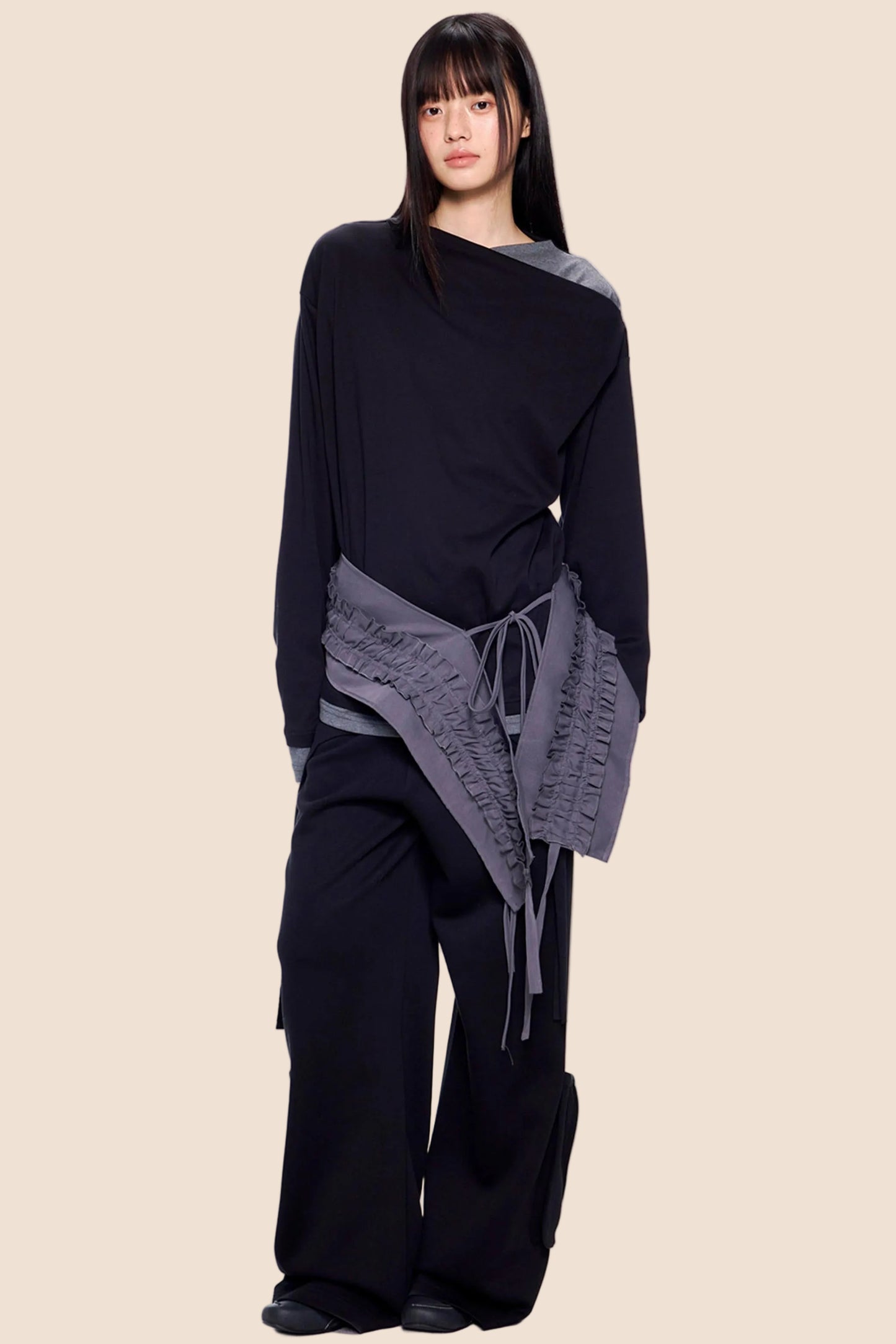 Structured Color-Block Blouse