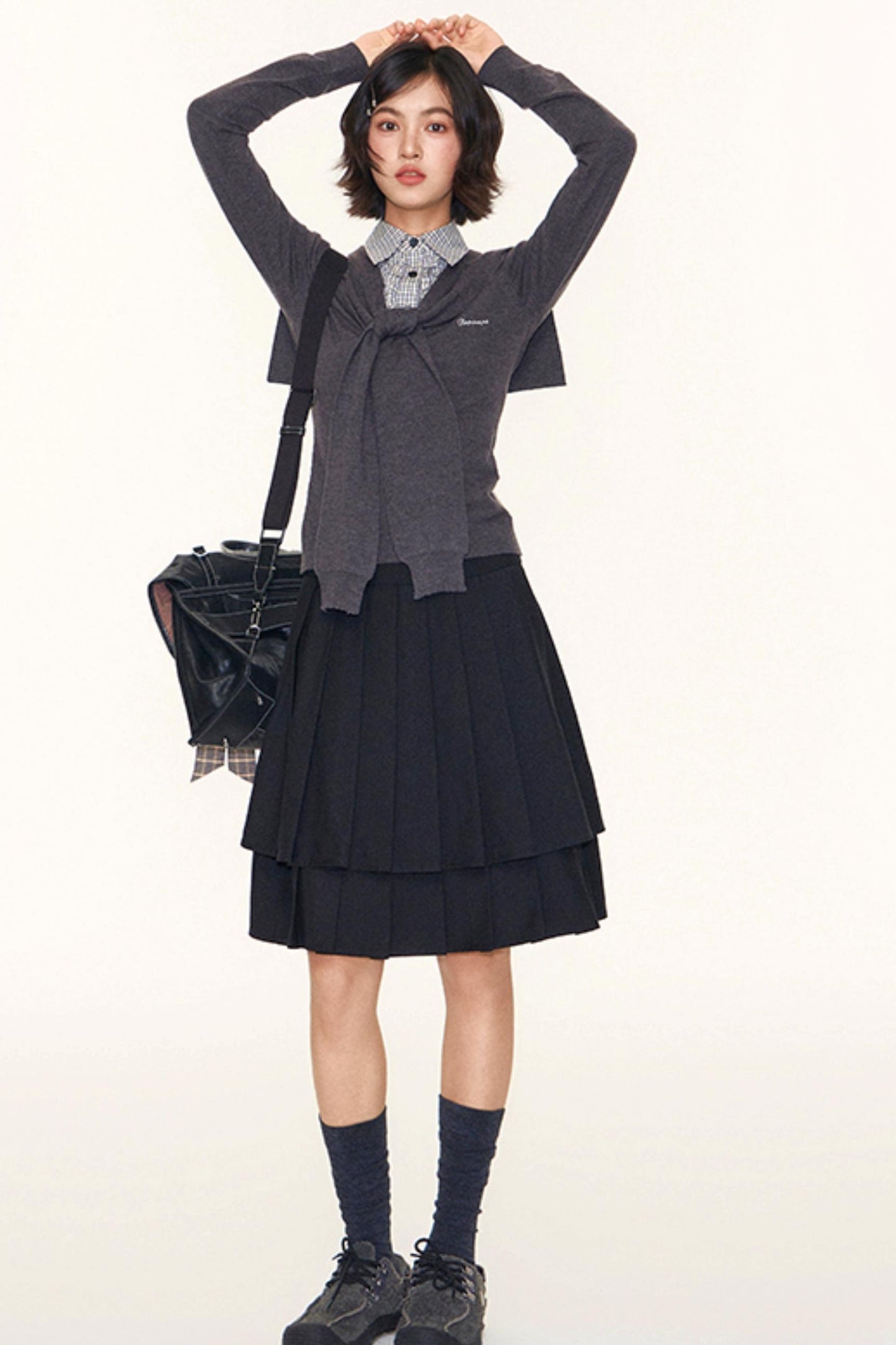 Navy Collar Knit Sweater