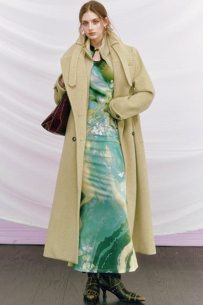 Golden Pearl Impressionist Cheongsam Dress