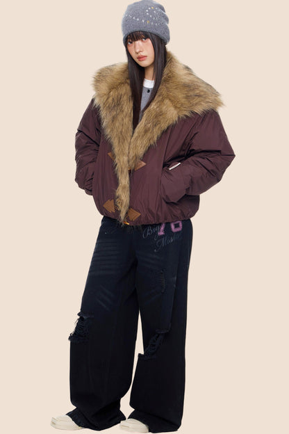 Fur Collar Toggle Jacket