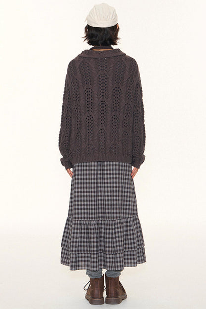 Vintage Petal Collar Cardigan