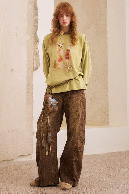 Fall Leopard Split Pants