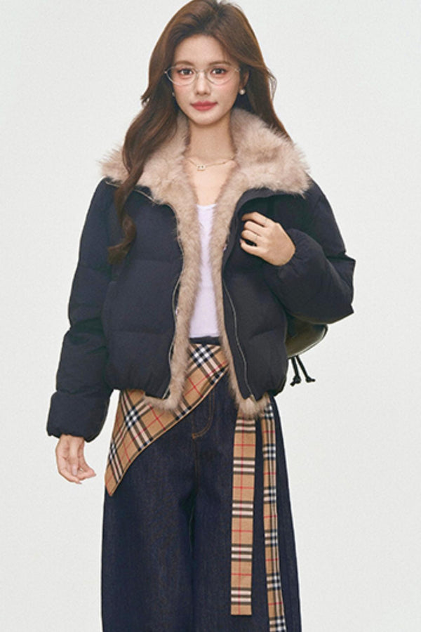 Winter Plaid Cotton Coat Set-Up
