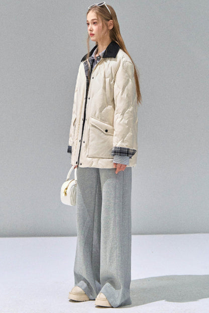 Grey Straight-Leg Sweatpants