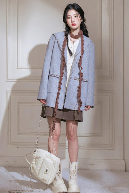 Mottled Wool Short Coat