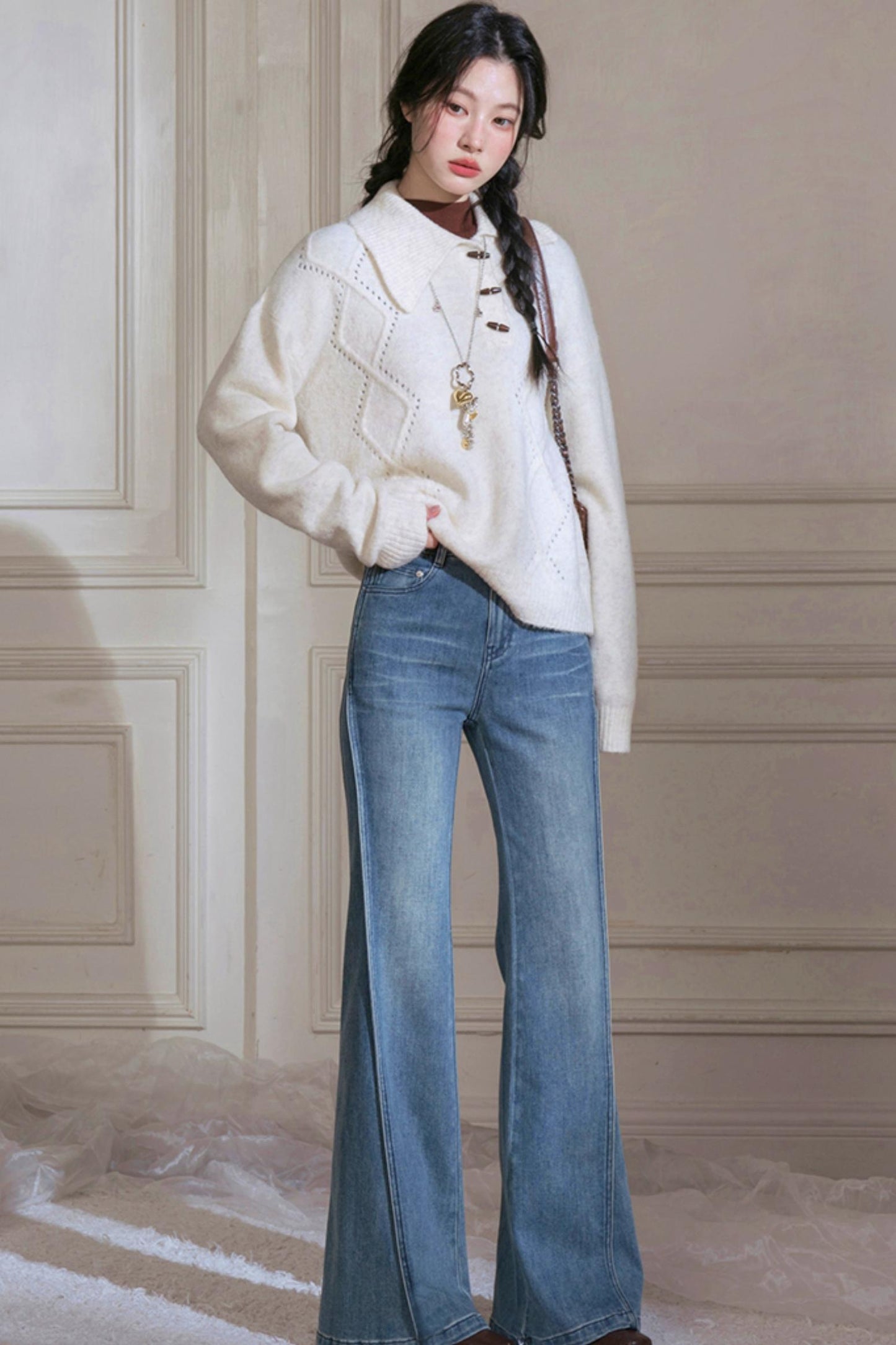 Cream Asymmetrical Sweater