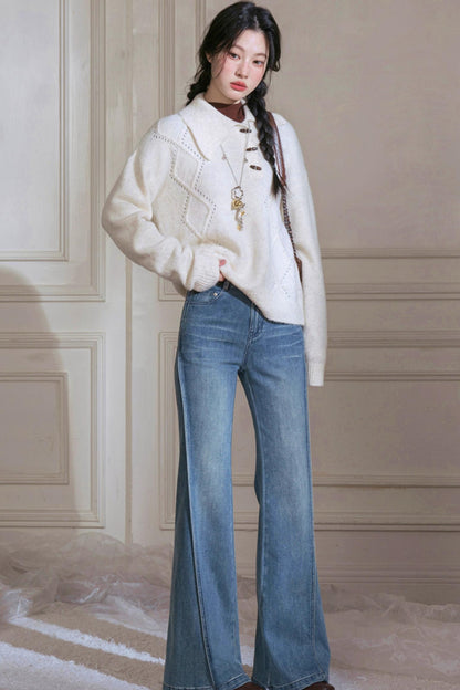 Cream Asymmetrical Sweater