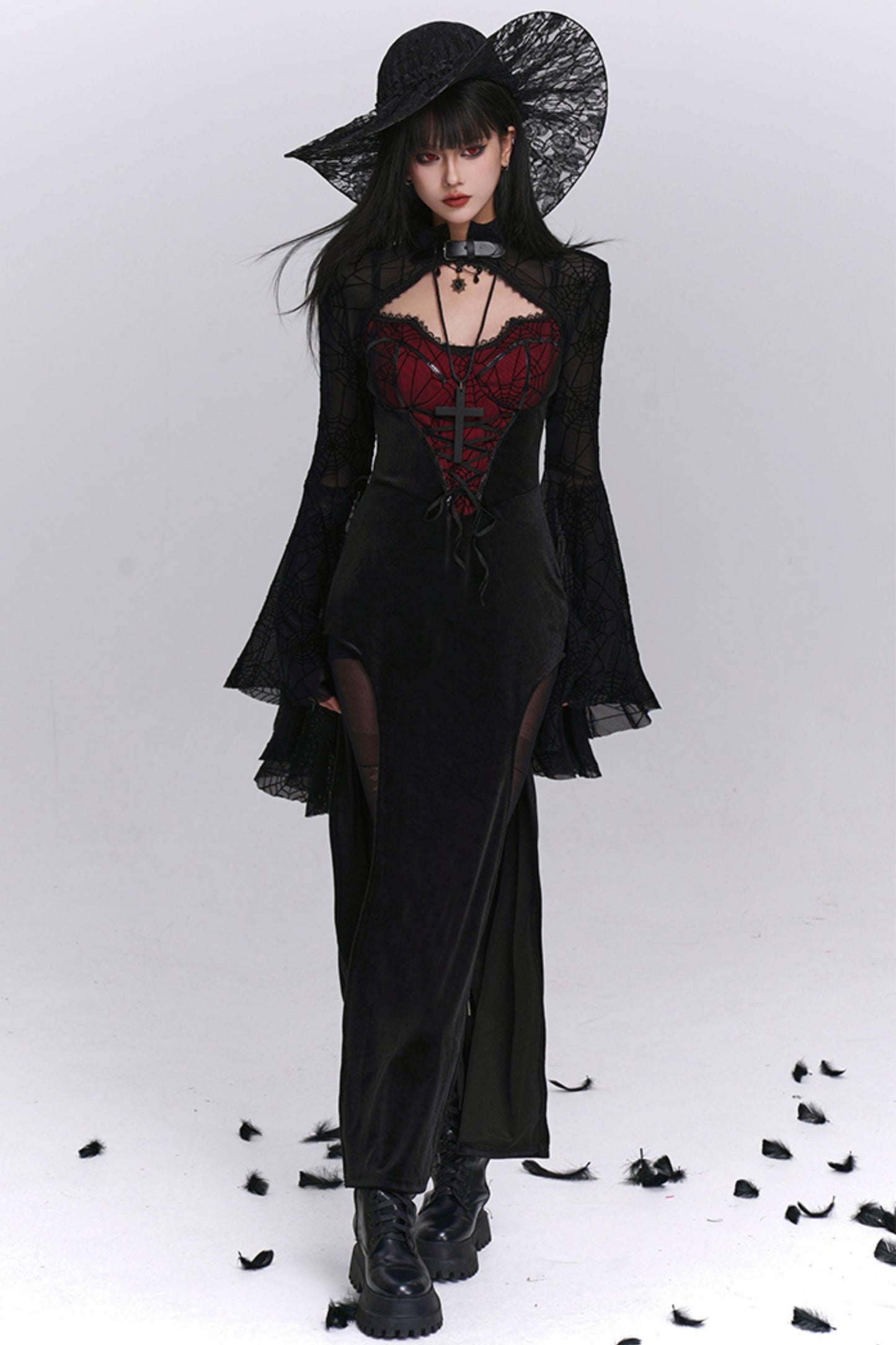 Sexy Gothic Halloween Camisole Dress Set-Up