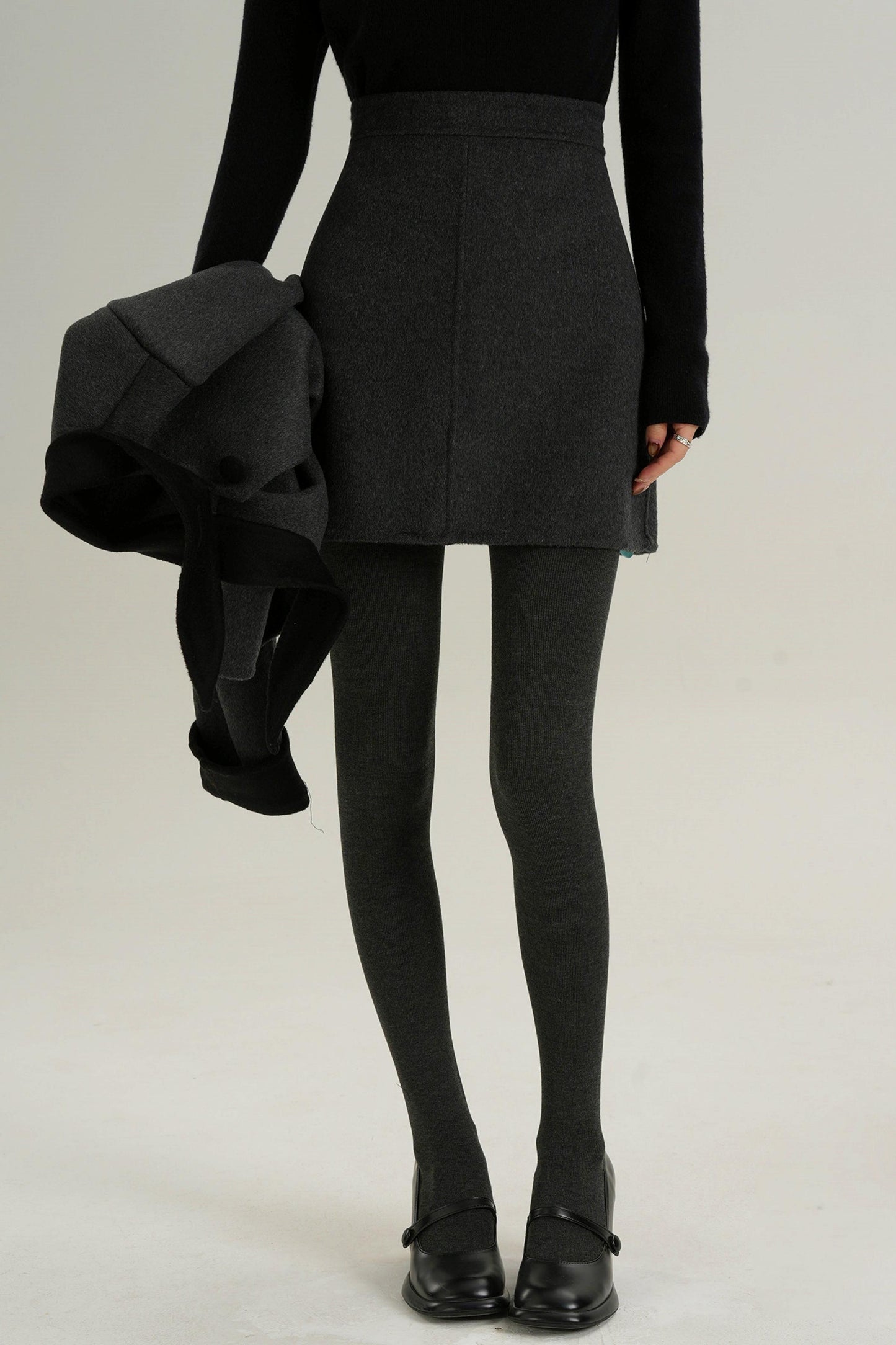 Sophisticated Two-Piece Wool Fashion Coat Set