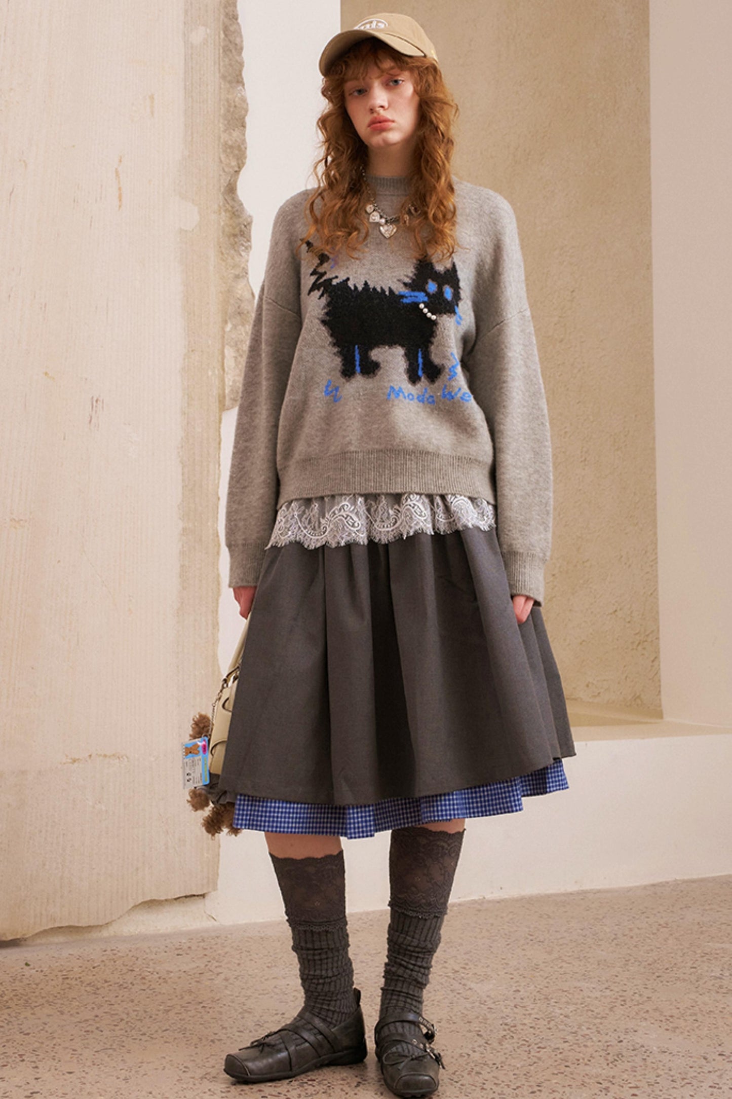 Pearl Kitten Pullover Top