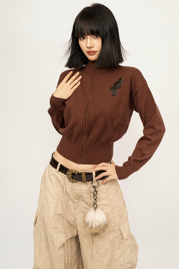 Retro Embroidered Knit Top