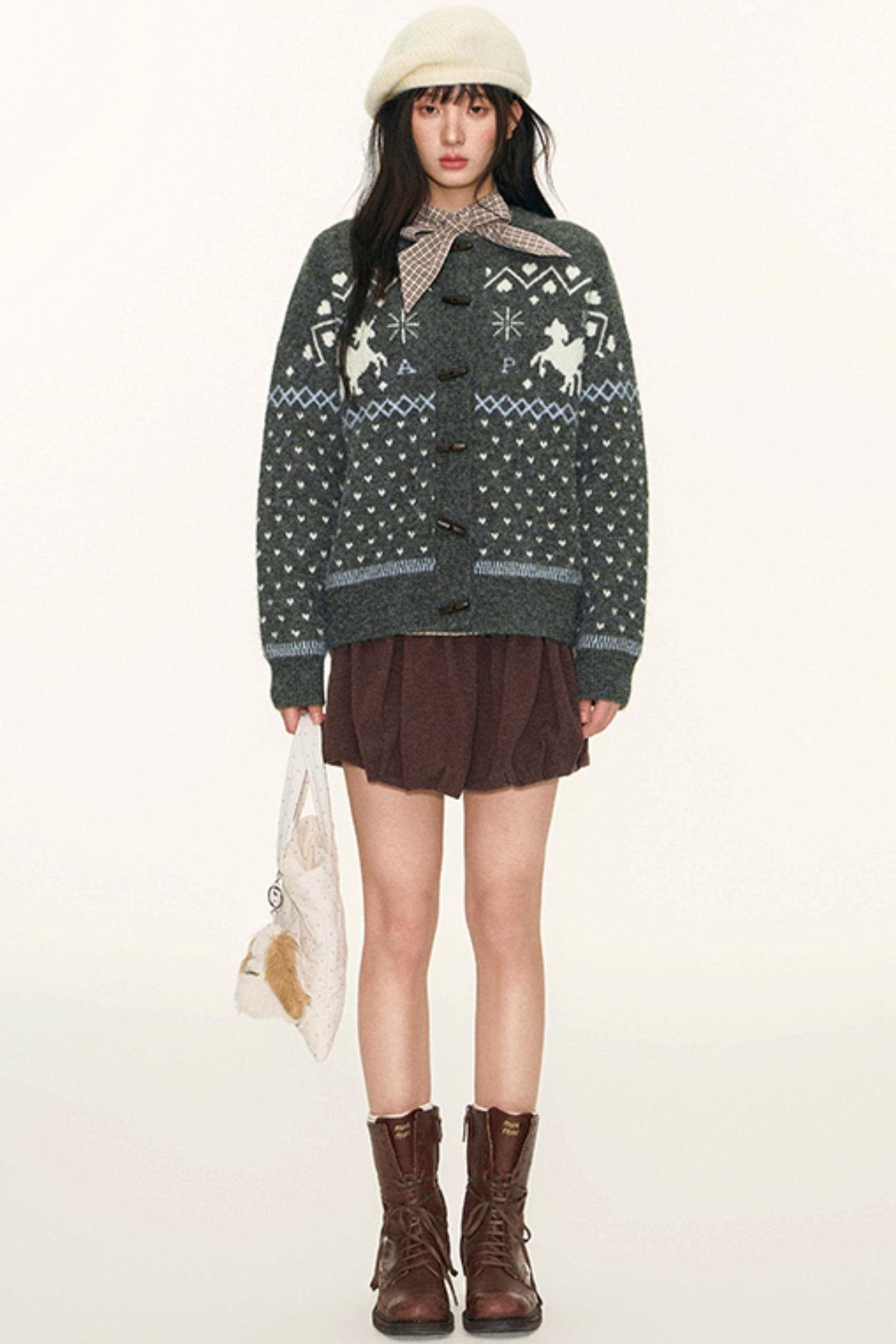 Brushed Flower Bud Culotte Pants