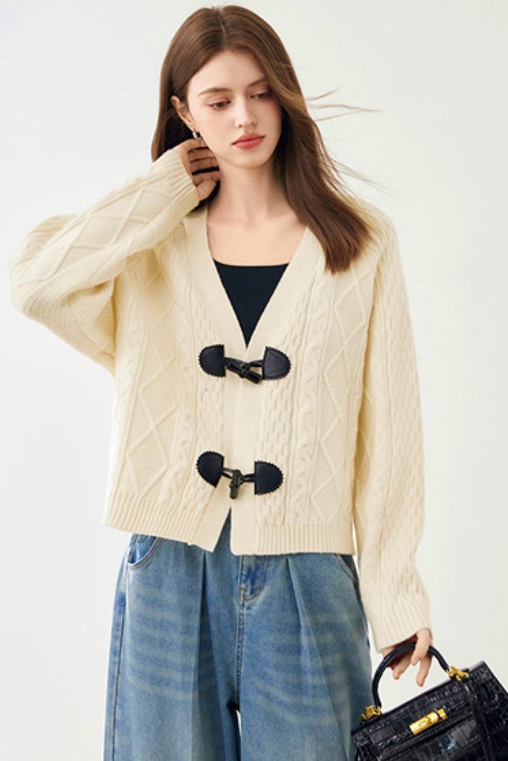 Cow Horn Buckle Cardigan