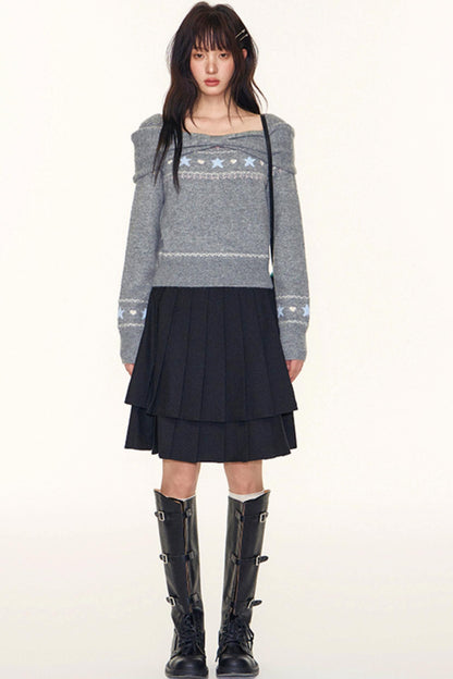 Fair Island One-Shoulder Knit Sweater