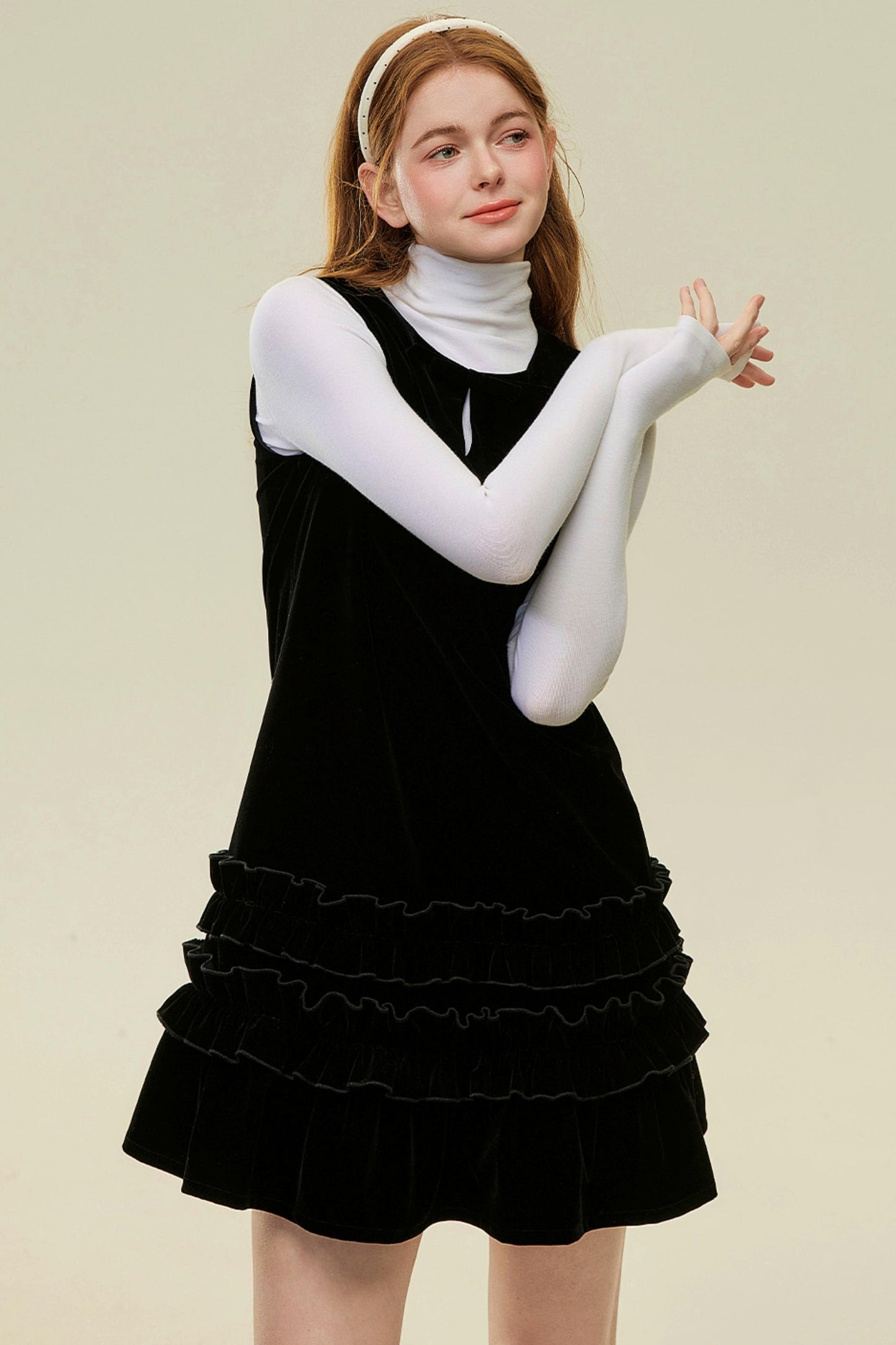 Velvet Lace A-Line Mini Dress