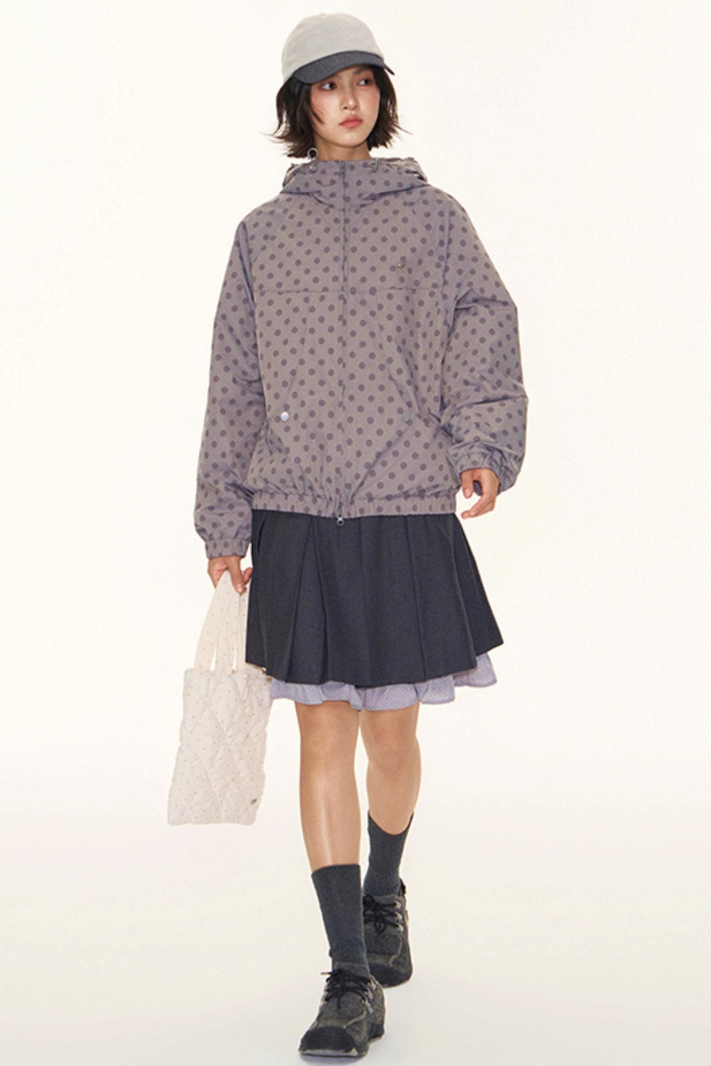 Autumn Polka Dot Hooded Jacket