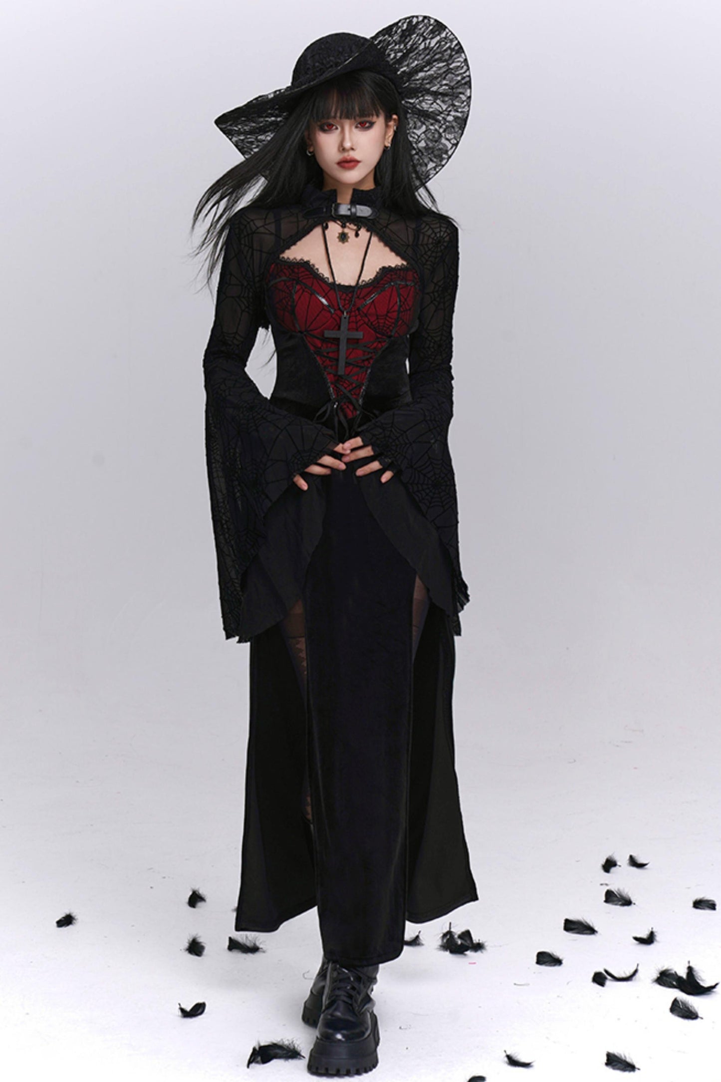 Sexy Gothic Halloween Camisole Dress Set-Up