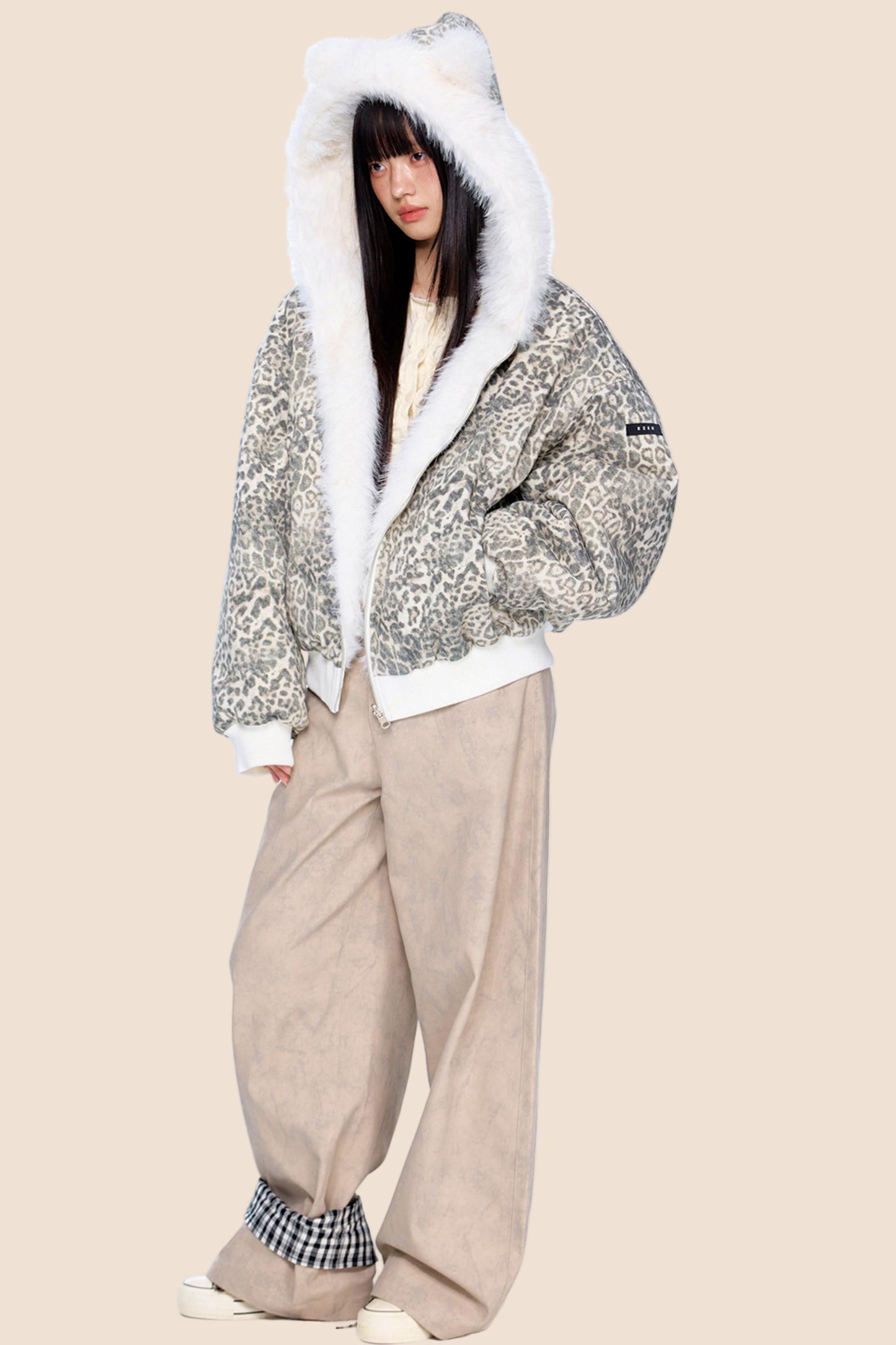 Reversible Leopard Hooded Jacket