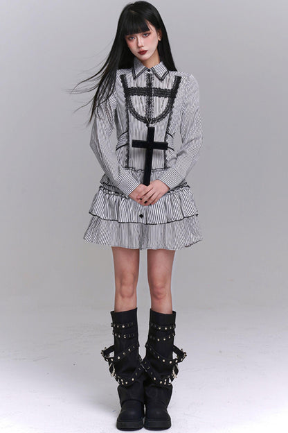 Subkultur Streifenhemdkleid 