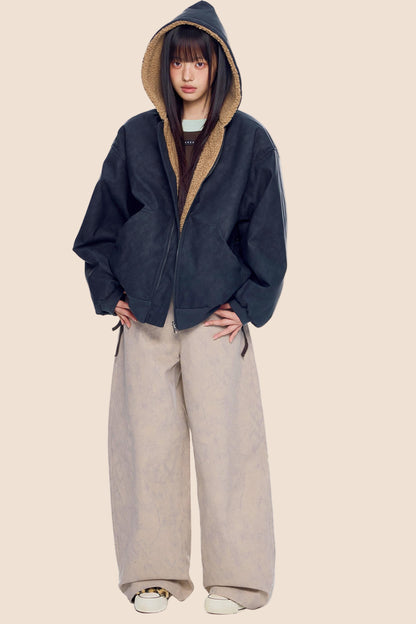 Faux Shearling Color-Block Jacket