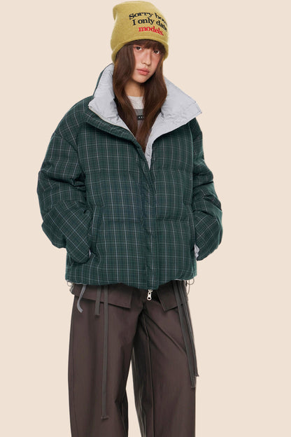 Reversible Plaid Down Jacket