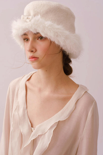 Reversible Faux Fur Beret