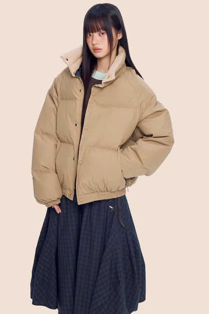 Color-Blocked Cotton Winter Jacket