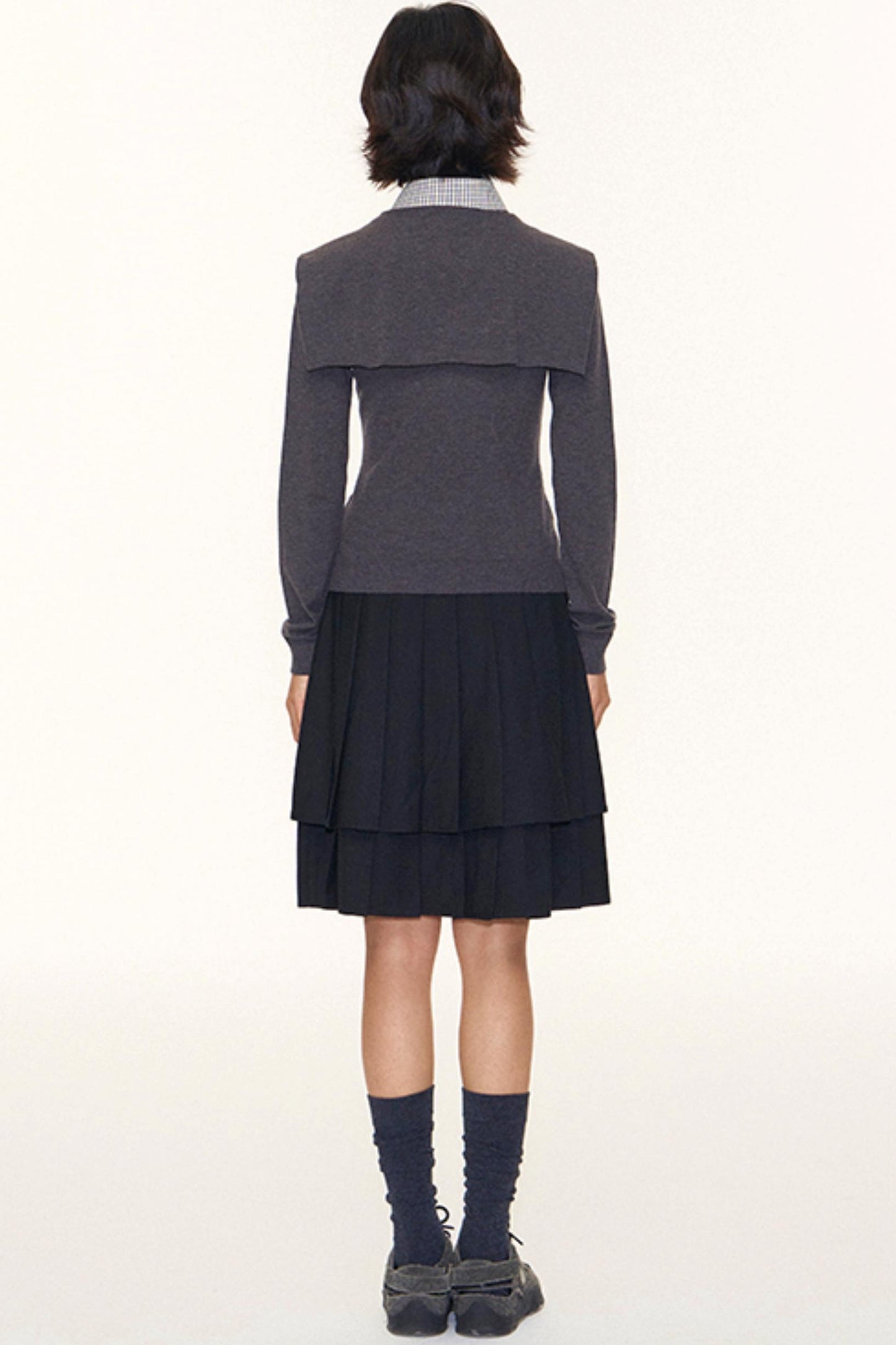 Navy Collar Knit Sweater