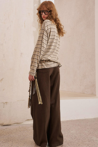 Hot Diamond Loose Wide-Leg Pants