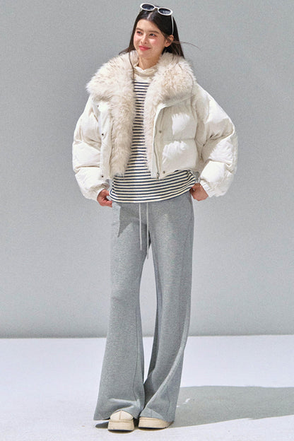 Grey Straight-Leg Sweatpants