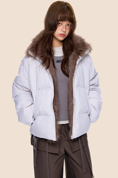 Retro Fur Collar Down Coat