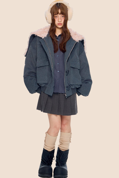 Woolen Pleated Skirt