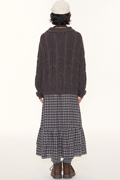 Plaid A-Line Maxi Skirt