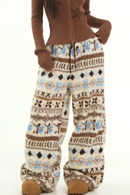 Fair Isle Lamb Wool Pants