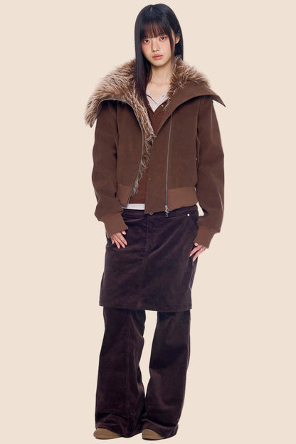 Corduroy Flared Skirt Pants