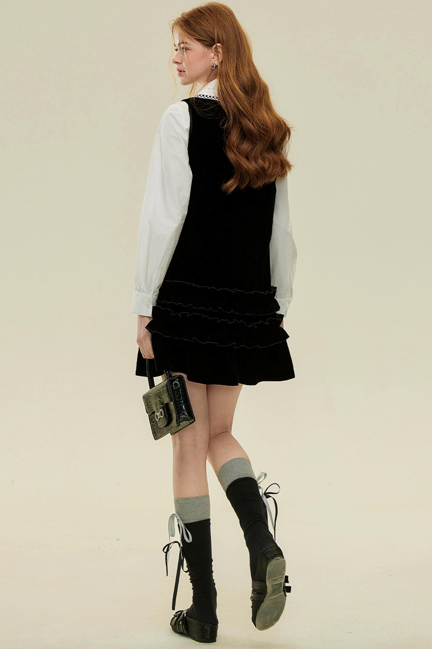 Velvet Lace A-Line Mini Dress