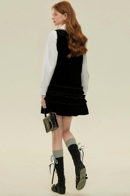 Velvet Lace A-Line Mini Dress