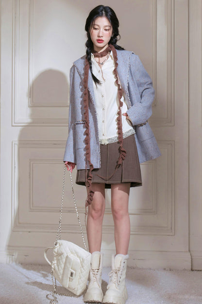 Mottled Wool Short Coat